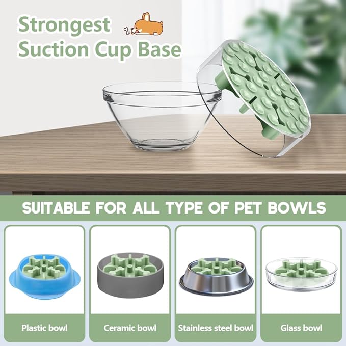 Soft Silicone Anti-Choking Puzzle Dog Bowl Insert - Anti-Slip Slow Down Eating Feeder for Regular Elevated Dog Bowls