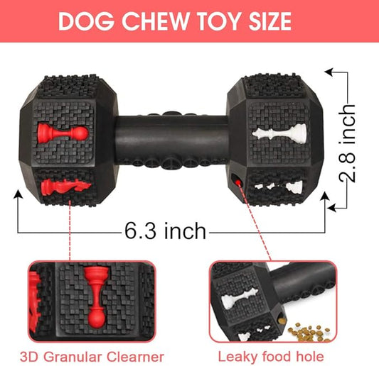 Dog Chew Toys for Aggressive Chewers Indestructible Dog Toys Tough Natural Rubber Dumbbell Toy for Small Medium Large Dogs Large Black