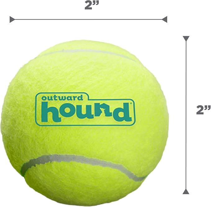 Outward Hound Squeaker Ballz – Squeaky Tennis Balls for Dogs Under 25 lbs, Interactive Dog Toy for Fetch & Training, Small (2"), 4‑Pack