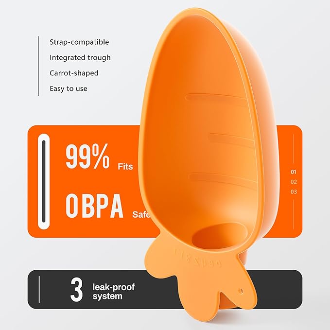 Li & Zhao Portable Dog Water Bottle Dispenser - Leak Proof Portable Water Bowl for Dog Foldable Carrot Water Bowl Travel Silicone Pet Dispenser for Puppy Cats Pets Outdoor Walking, Hiking, Travel