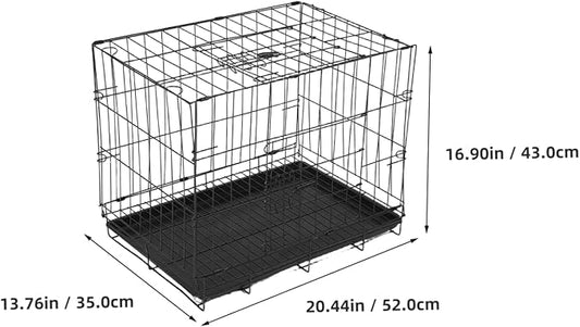 POPETPOP Portable Pet Carrier with Divider Panel Lightweight Wire Cage for Small Medium Dogs for Indoor Outdoor Travel Breathable Design