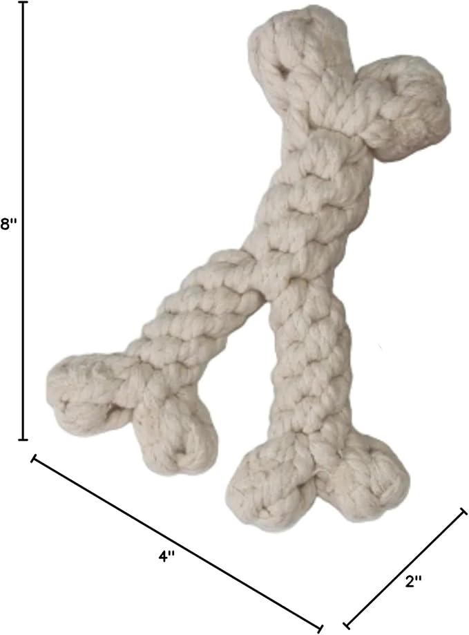 Midlee Thanksgiving Meal Rope Dog Toy Set - Turkey Leg & Wishbone