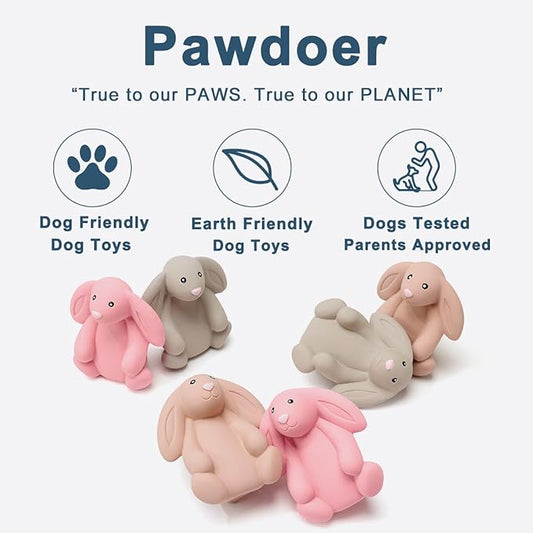 Squeaky Dog Toys for Medium Dogs, Soft Latex Bunny Squeaky Dog Ball, Cute Funny Squeak Rabbit Pet Toys