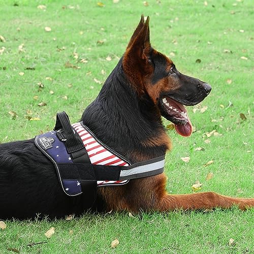 Dog Harness, No-Pull Reflective Dog Vest, Breathable Adjustable Pet Harness with Handle for Outdoor Walking - No More Pulling, Tugging or Choking (Flag, Small) - Image 6