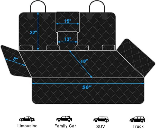 RBSC Home Dog Car Back Seat Cover Waterproof Heavy Duty and Nonslip Car Backseat Cover for Cars, Trucks, Jeeps and SUVs for Dogs
