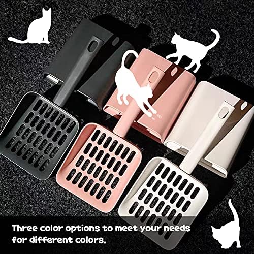 Cat Litter Scooper with Caddy and Holder, with Container to Store, Durable ABS Material and Cute Design - 85 Matte Dark Grey - Image 7