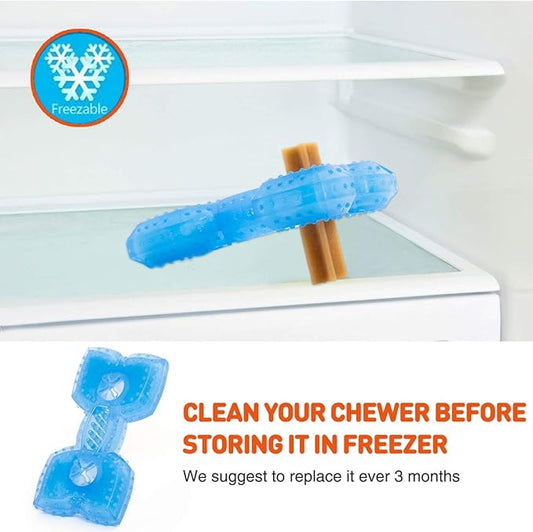 Pet Products Arctic Freeze Fetch Food Cooling Teether Freezable Chew Toy Bone Fit with Treats