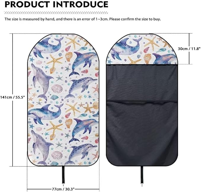 Coldinair Dolphin Towel Car Seat Cover for Men,Starfish Sweat Car Seat Protector after Workout,Gym,Swimming,Anti-Slip Universal Car Seat Covers for Truck,Van,SUV