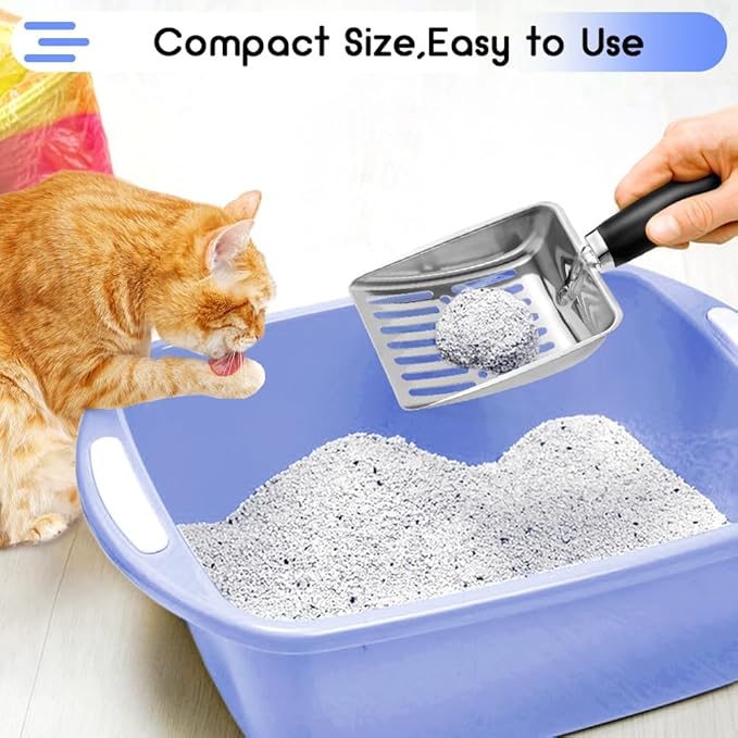 Stainless Steel Cat Litter Scoop,Metal Cat Litter Scoop,Kitty Metal Scooper,Sturdy Mesh Scooper