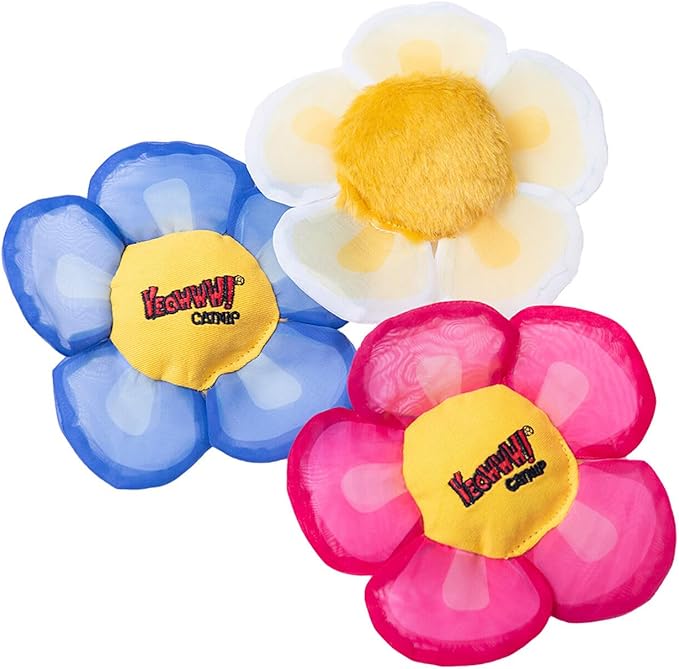 Yeowww!, White Daisy's Flower Top Catnip Cat Toy, 1 Count