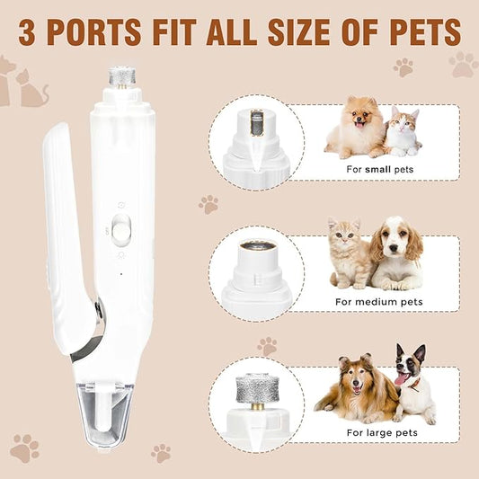 2-in-1 Dog Nail Grinder &Dog Nail Clippers with Light,Cat Nail Clippers ,Ultra-Quiet, USB Rechargeable, Multiple Grinding Methods, and Splash Guard for Large Medium Small Dogs Cats Pets(Pink)