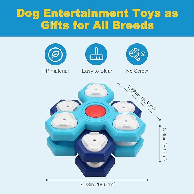Dog Slow Feeder - Interactive Dog Food Puzzle Toy, Treat Maze Game for Dogs & Cats, Mental Stimulation & Boredom Relief, Adjustable Difficulty Pet Enrichment Toy (Four Layers)