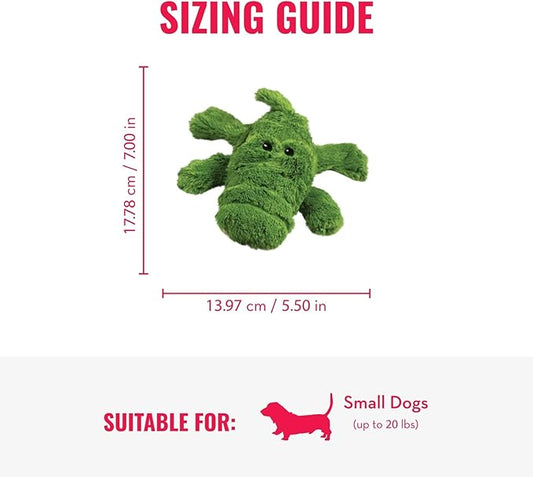 KONG Cozie Ali Alligator & SqueakAir Balls (3 Pack) - Dog Fetch & Chew Toys for Fun - Soft Toy Alligator for Indoor Play - Durable Dog Toy Balls for Outdoor Play - for Small Dogs