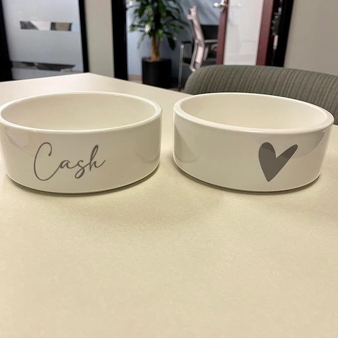 GUANKE Personalized Ceramic Pet Bowls, Custom Small Medium Large Dog Food Dishes, Puppy Cat Rabbit Water Bowl, Custom Name, S/M/L Size for All Pets