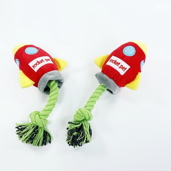 Dog Rope Toy for Aggressive Chewers - Puppy Teeth Grinding Toy Rocket, Dog Rope Toy, Puppy Interactive Rope Toy for Added Chewing Fun for Small Breeds and Puppies