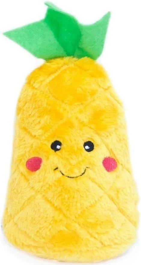 ZippyPaws NomNomz - Dog Squeaky Toys to Keep Them Busy, Funny Food Plush for Small & Medium Dogs, Cute Stuffed Puppy Toy, Pet Products, Gift for Dogs of All Breeds, Soft and Cuddly - Pineapple