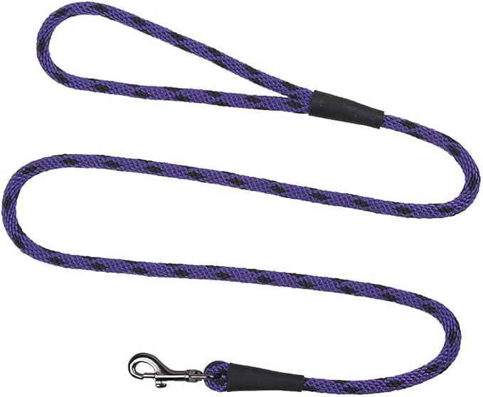 Mendota Pet Snap Leash - British-Style Braided Dog Lead, Made in The USA - Black Ice Purple, 3/8 in x 4 ft - for Small/Medium Breeds