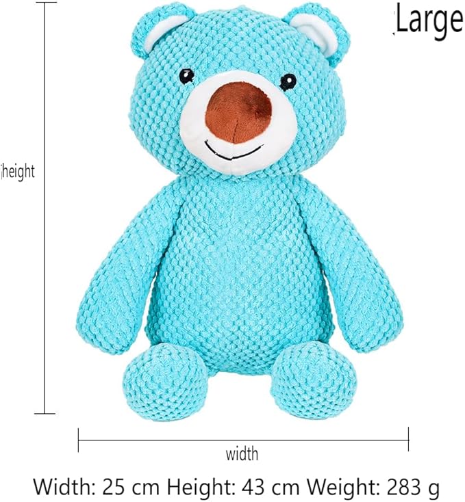 Blue Bear Squeaky Plush Toy for Dogs and Cats - Durable Chew-Resistant Interactive Toy for Large BRE
