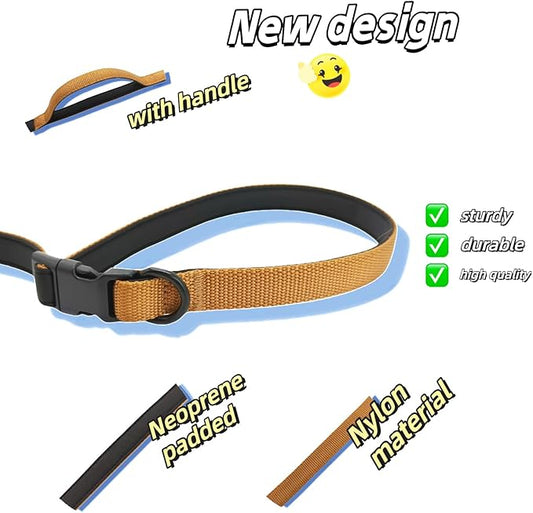 Multifunctional Dog Leash with Extra Handle -4 in 1 Hands-Free Adjustable Dog Leash for Jogging, Walking, Running - Fits Small and Medium-Sized Dogs (Sand, M)