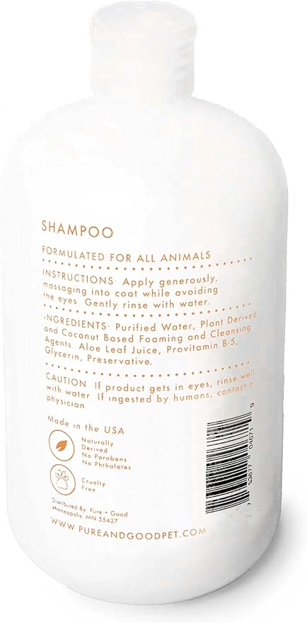 Shampoo and Conditioner Set, Formulated for All Pets, Gentle and Cleansing, Made in The USA, Cruelty Free, 16 fl oz (Scent Free)