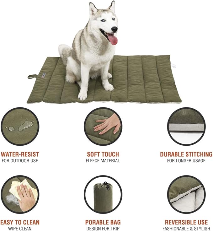 CHEERHUNTING Outdoor Dog Bed, Waterproof, Washable, Large Size, Durable, Water Resistant, Portable and Camping Travel Pet Mat