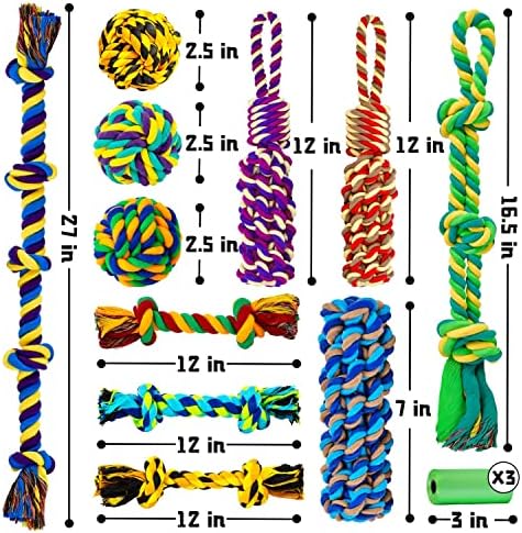 SHARLOVY Dog Rope Toy for Medium Dogs, 14 Pack Heavy Duty Dog Chew Toys - Image 6