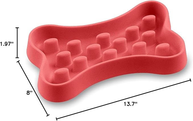 Slow Chow Bone Polypropylene Slow Feeder - Large - 6 Cups - Teal