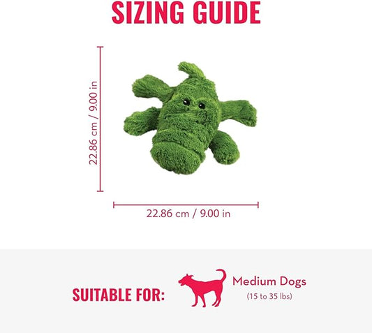 KONG Cozie Ali Alligator & SqueakAir Balls (3 Pack) - Dog Fetch & Chew Toys for Fun - Soft Toy Alligator for Indoor Play - Durable Dog Toy Balls for Outdoor Play - for Medium Dogs