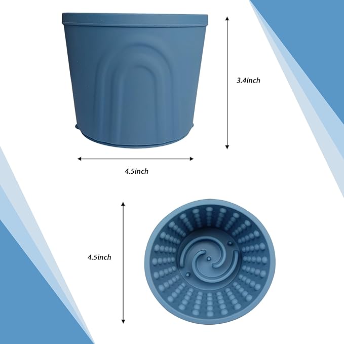 Dog Slow Feeder Lick Bowl, Non-Slip Slow Dog Eating Bowl, Long Lasting Silicone Anti-chocking Treat Dispenser, Easy to Clean & Durable Pet Dish (M)