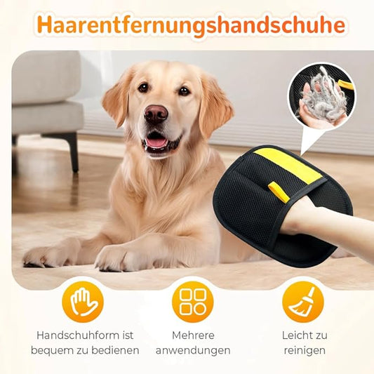 Pet Hair Removal Gloves, 2025 New Efficient Grooming Gloves for Pet Hair, Upgrade Cat Grooming Gloves for Cats and Dogs, Pet Hair Remover Glove for Couch, Furniture, Carpet and Car Seat (2Pcs Black)