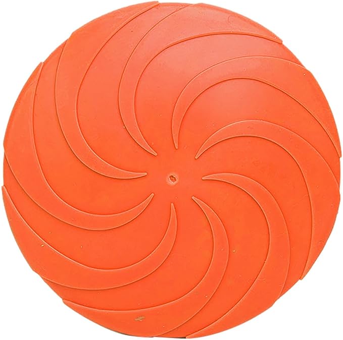CHICTRY Dog Flying Disc Pet Flyer Toys Soft Interactive Flying Toys for Medium Large Dogs Indestructible Chewing Toy Orange 21.5cm
