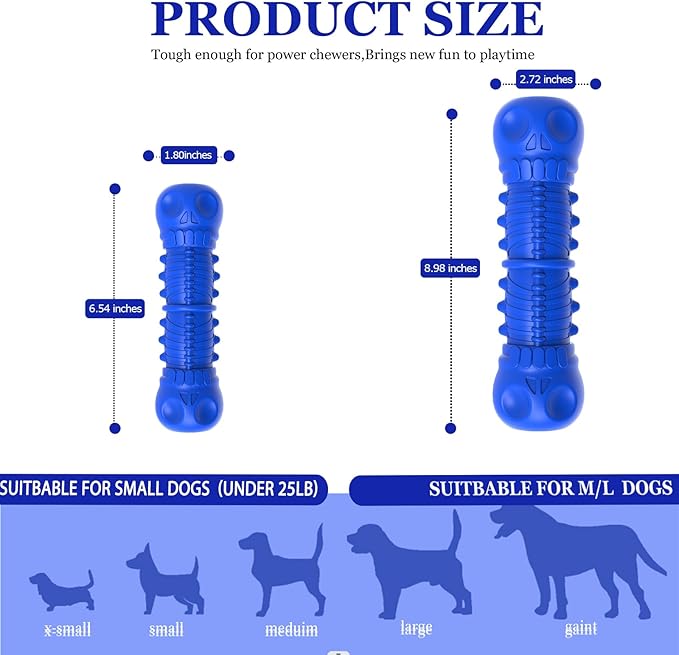 Dog Squeaky Toys for Aggressive Chewers, Durable Chew Toys for Large Medium Breed Dog, Tough Dogs Toys with Natural Rubber