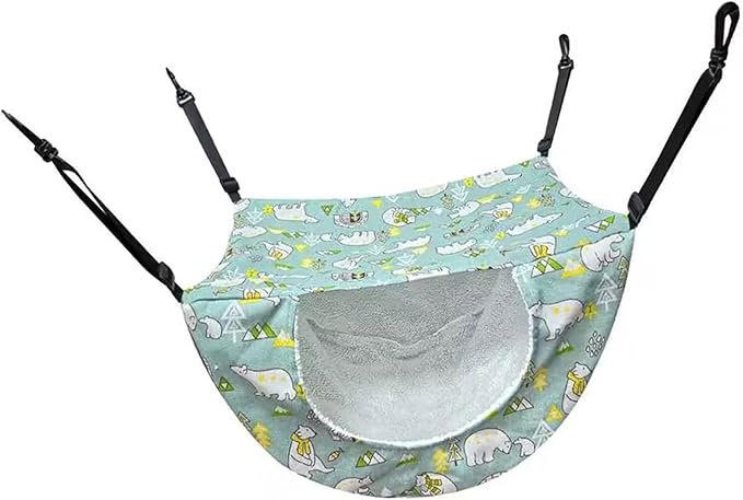 Adjustable Hanging Bed for Pet Cats Machine Washable Resting Hammock with Stable Rope for Cage Cats Tree
