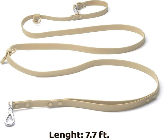 Heavy Duty Hands Free Dog Leash for Medium to Large Dogs for Comfortable Running, Jogging Walking | Dual D-Rings | Soft Padded Traffic Handle | Both Ends 360 Rotating Carabiners (Leash Length 7.7 ft)