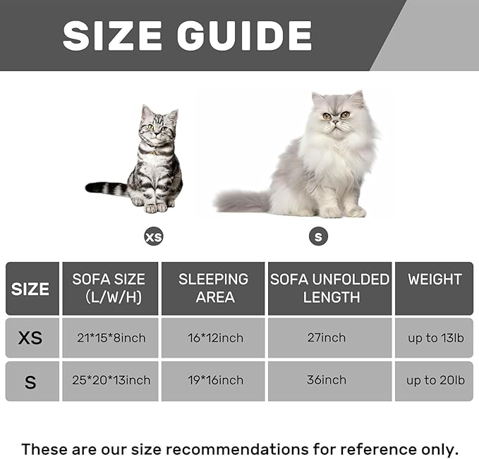 Hollypet Cat Bed Fluffy Plush Mutifuctional Double-Layer Soft Pet Couch Orthopedic Sofa Nest Beds for Small Cats and Dogs, Pink Stripes (21x15x8 inch)