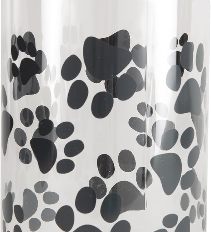 Lixit® Dog Treat Plastic Jar - Airtight Food and Treat Storage Jars for Dogs, Cats, Small Animals and Birds - Made in USA (Paw Prints - Gray, 128 Ounce)