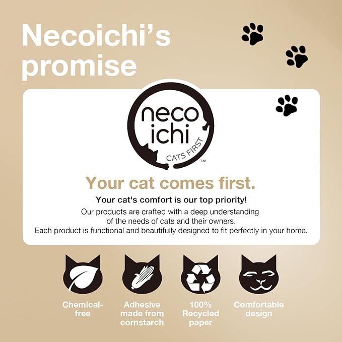 Necoichi Cat Scratcher Bowl Capsule for Indoor Cats - Cat Scratching Lounger with Extra Comfort for Lounge, Cardboard Bed Couch