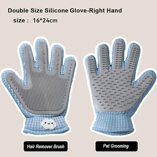 Cool Lemon 2 in 1 Pet Grooming Gloves for Dogs & Cats, Pet Fur Remover Glove, Grooming Brush for Shedding, Massage, Hair Remover Mitt, Fur Cleaner for Couch, Clothes,Carpet -1 Piece