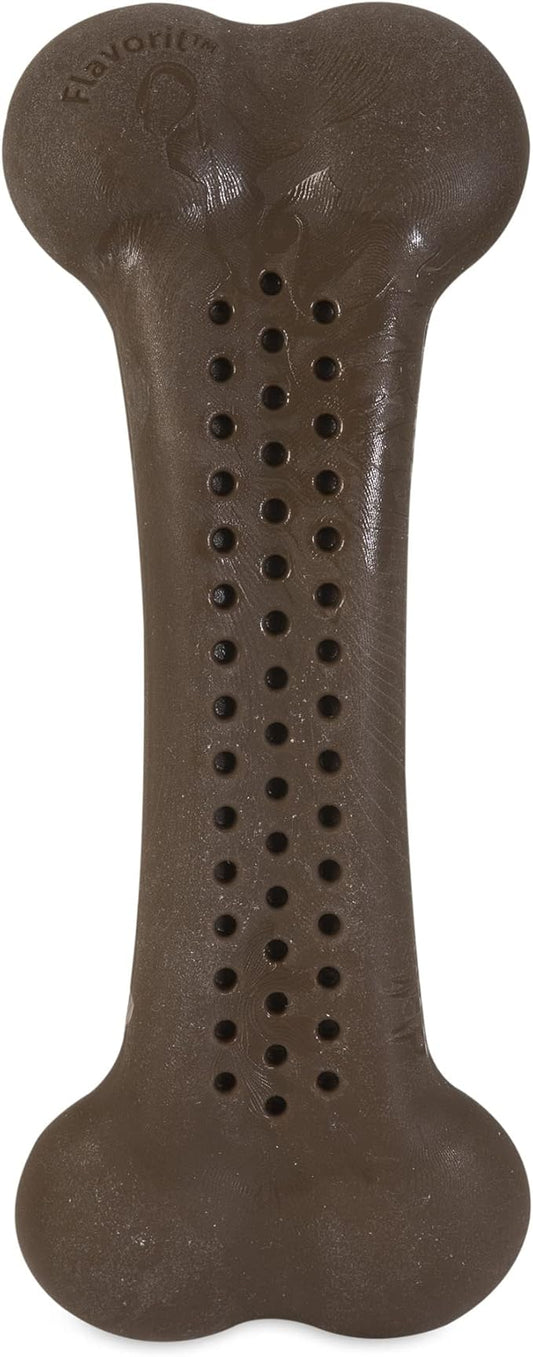 Pet Qwerks Flavorit BarkBone - Fillable Dog Bone for Moderate Chewers - Mesquite Chicken Flavor - 6.75"