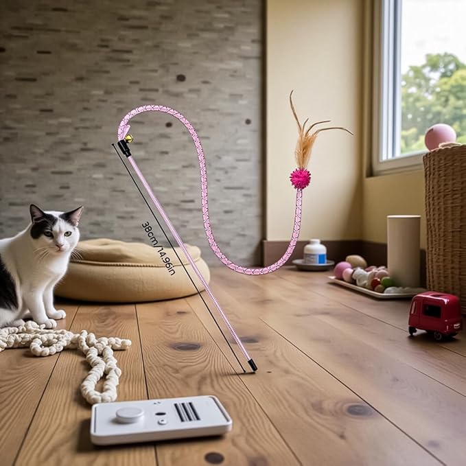 3 Packs Interactive Cat Wand Toy, Feather cat Toys, cat Teaser Wand, Indoor cat Toys, cat Toys for Indoor Cats, cat Exercise Toys, Kitten Toys Interactive, Playtime and Boredom Relief
