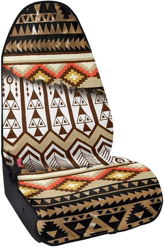 Coldinair Native Aztec Geometric Waterproof Towel Car Seat Cover Front Seats Only for Post,Sports for Workout,Beach,Hiking,Non-Slip Bucket Seat Protector Universal Fits for Cars,Van,Truck,SUV,Sedan