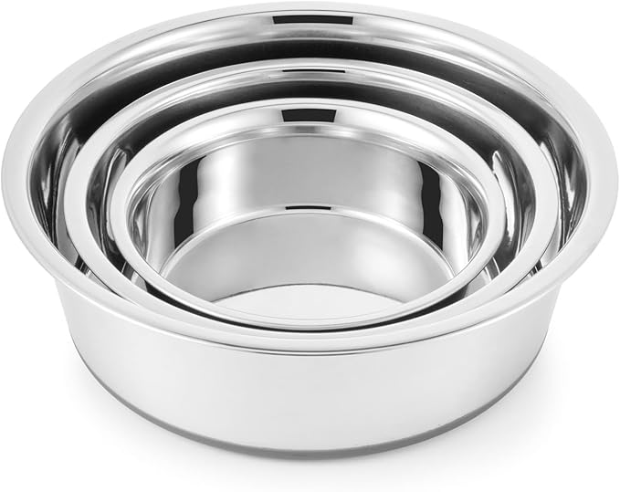 Stainless Steel Dog Bowls 2 Pack – 7.8 Cup Large Capacity Food & Water Bowls for Large Dogs, Non-Skid Rubber Base, Rust Resistant, Dishwasher Safe