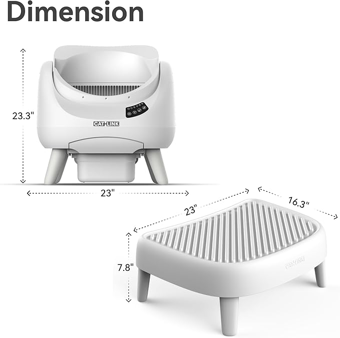 Open-X Ramp by CATLINK, Cat Ramp for Self Cleaning Cat Litter Box, Custom Fit for Open-X, Easy Entry for Small & Elderly Cats (White)