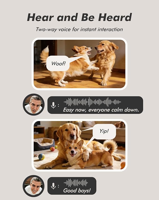 Automatic Dog Feeder for Large Breed with Camera - 15L/ 64 Cups Anti-Clog 5G WiFi Dog Food Dispenser for 2-23mm Kibble, Elevated Stand, Large Food Tray, 1080P HD Video with Night Vision, Keeps Fresh