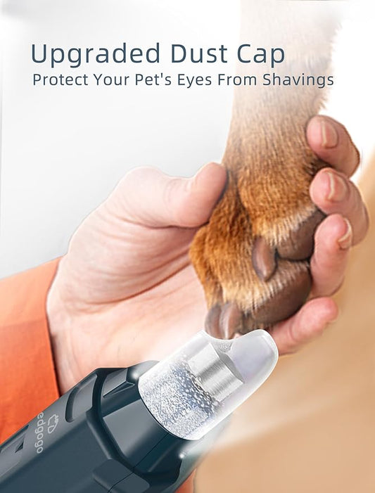 6-Speed Dog Nail Grinder& 4 Extra Grinding Heads Super Quiet (45 db)Pet Nail grinder with 2 LED Lights 12000RPM & 3 Grinding Ports with Dust Cap Dog Nail Trimmer for Large Medium Small Dogs
