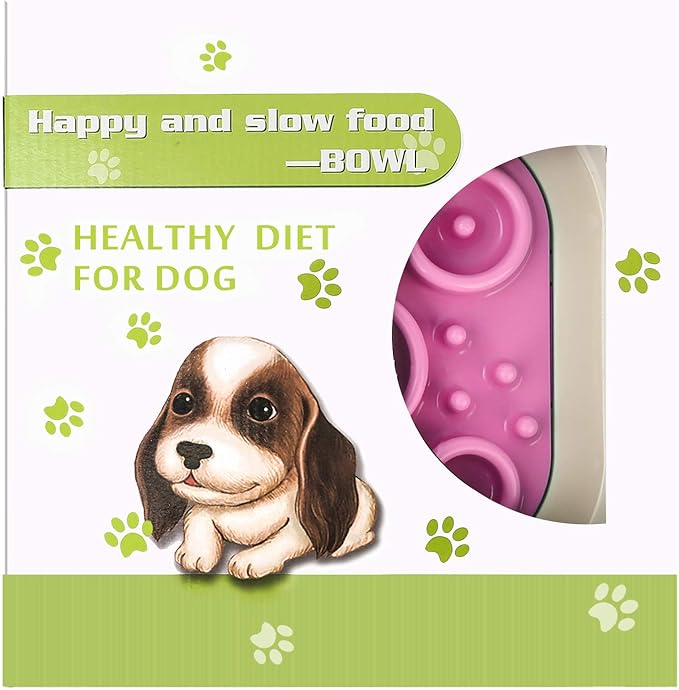 Bolux Slow Feeder Dog Bowls, 11"×11" No-Spill Dog Food Puzzle Bowl, Pet Slow Feeder Lick Mat, Puppy Funny Feeder Bowl, Large & Heavy Dog Dishes, Slow Eating Pet Bowl for Small Medium Large Dogs