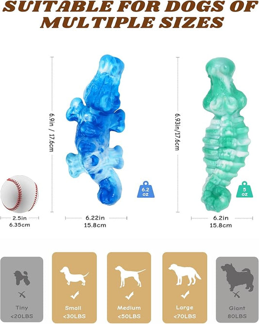 Tough Dog Toys for Aggressive Chewers 2 Pack, Indestructible Dog Toy for Large Dogs, Durable Dog Toys to Keep Them Busy for Large Breed, Teeth Cleaning and Training, Beef Flavor