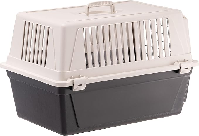 Ferplast Dog Carrier, Secure, Practical, Easy to Clean, Durable Medium Dog Travel Box Cage up to 15 Kg. 60 x 40 x h.38 cm. Black