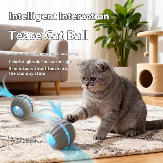 Interactive Cat Toys for Indoor Cats,Automatic Moving Kitten Toys,Cat Toys for Bored Indoor Adult Cats,Smart Rechargeable Cat Enrichment Toys for Cats to Keep Them Busy, Cat Balls Pet Toys