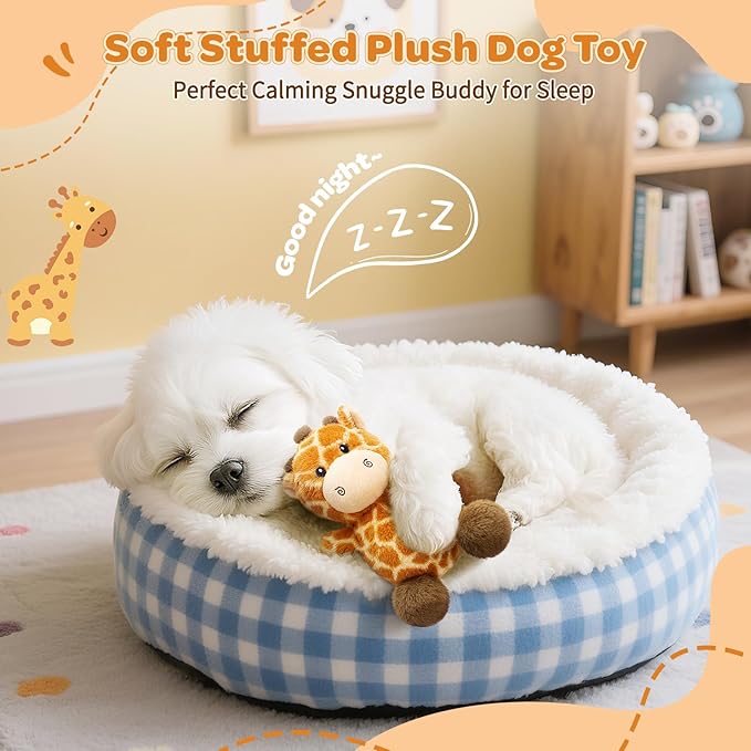 Dog Toy for Small & Medium Puppies – Squeaky Plush Giraffe with Crinkle, Cute Stuffed Puppy Toy for Boy & Girl Dogs, Birthday Gift to Keep Them Busy and Relieve Boredom